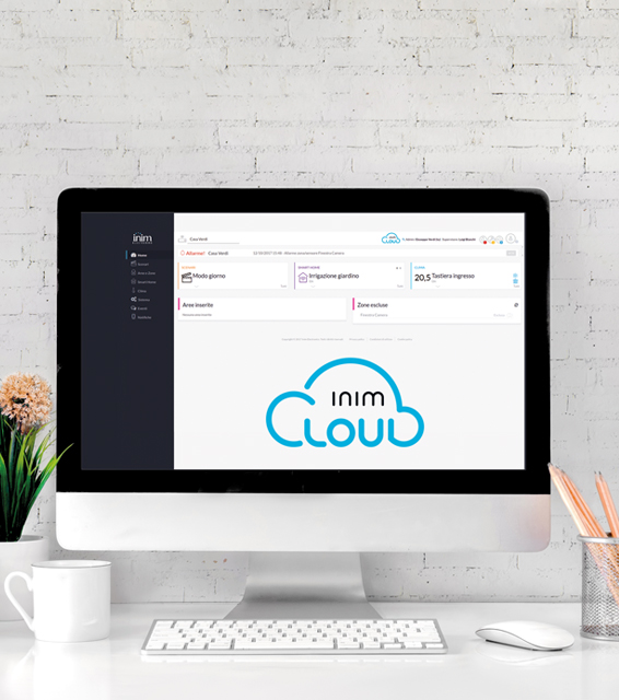 E’ possibile collegare l’impianto al Cloud Inim per una completa gestione da remoto sia tramite PC che da App per Android e iOS.L’impianto può essere inoltre comandato tramite Google Assistant ed Amazon Alexa.